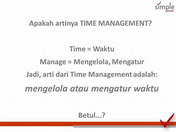 Time Management Artinya